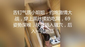 舌钉气质小姐姐，约炮激情大战，穿上黑丝揉奶吃屌，69姿势深喉，扶屌插入骚穴，后入一顿抽插